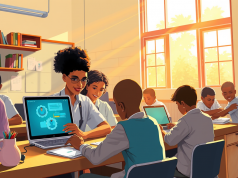 How can implementing innovative education models, such as online learning platforms and vocational training, help poor countries improve literacy rates and job readiness?