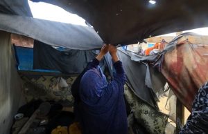 Wintry weather adds to the threats faced by displaced Palestinians in Khan Younis