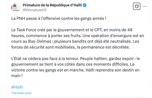 Après des jours de silence, Fils-Aimé appelle les Haïtiens à « garder espoir » et annonce une « task force » pour lutter sans relâche contre les gangs terroristes