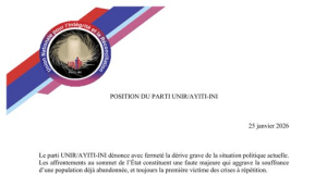 Haïti : UNIR réclame la fin de la transition au 7 février 2026, sans se prononcer sur le sort du Premier ministre de doublure